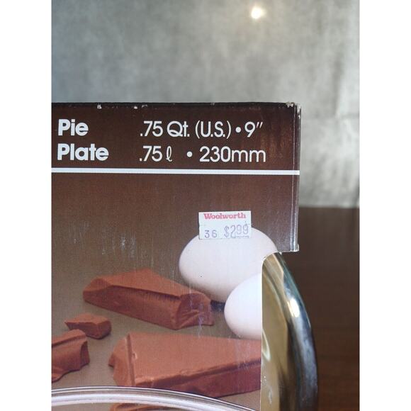 NEW Vintage Anchor Hocking Ovenware 1060 AMBER Glass 9 inch Pie Plate Pan USA - Picture 4 of 8